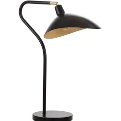 Kirklands Home Black and Gold Curved Neck Giselle Task Lamp New