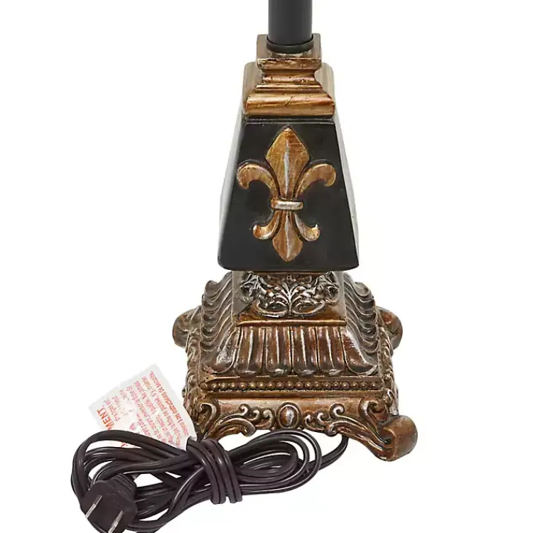 Kirklands Home and Gold Fleur De Lis Buffet Lamp Black Outlet