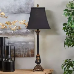 Kirklands Home and Gold Fleur De Lis Buffet Lamp Black Outlet