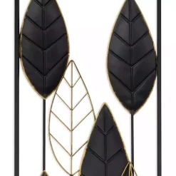 Kirklands Home Black and Gold Metal Leaves Wall Plaque Online