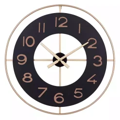 Kirklands Home Black and Gold Open Frame Axis Clock Outlet
