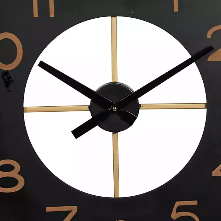 Kirklands Home Black and Gold Open Frame Axis Clock Outlet