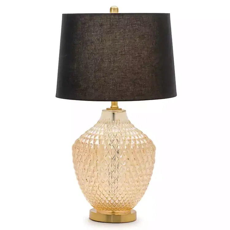 Kirklands Home Black and Gold Textured Glass Table Lamp