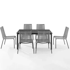 Kirklands Home Black and Gray Rope 7-pc. Outdoor Dining Set Discount