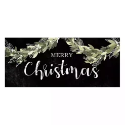 Christmas Art & Wall Decor>Kirklands Home Black and Green Merry Christmas Canvas Art Print