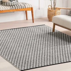 Kirklands Home Black and Ivory Dainty Diamond Area Rug, 5x8 Discount