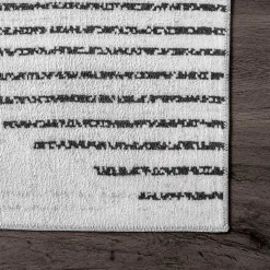 Kirklands Home Black and Ivory Diamond Washable Area Rug, 4x6 Clearance