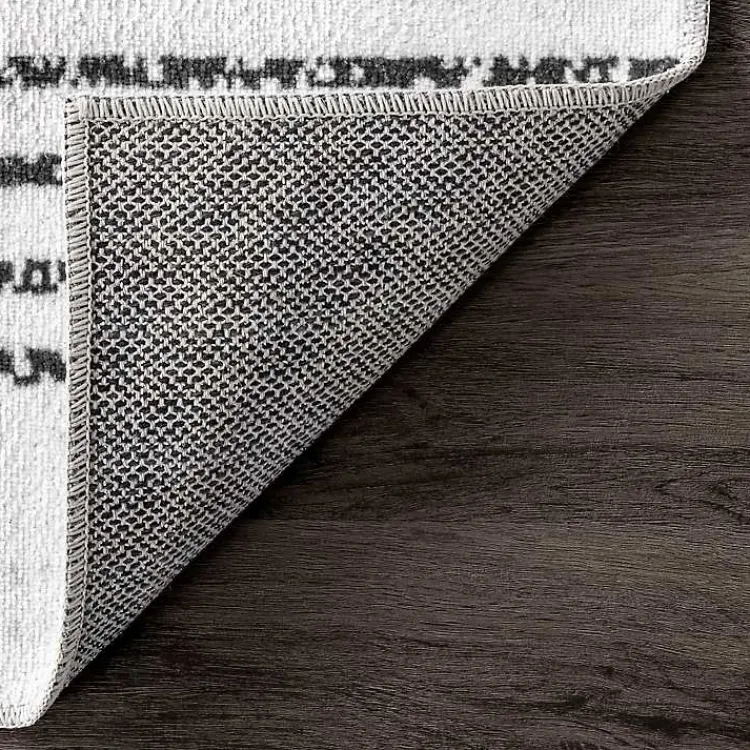 Kirklands Home Black and Ivory Diamond Washable Area Rug, 4x6 Clearance