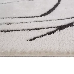 Kirklands Home Black and Ivory Monotone Geo Area Rug, 5x7 Clearance