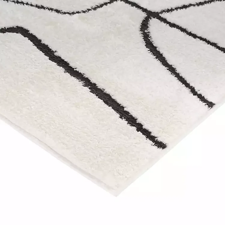 Kirklands Home Black and Ivory Monotone Geo Area Rug, 8x10 Sale