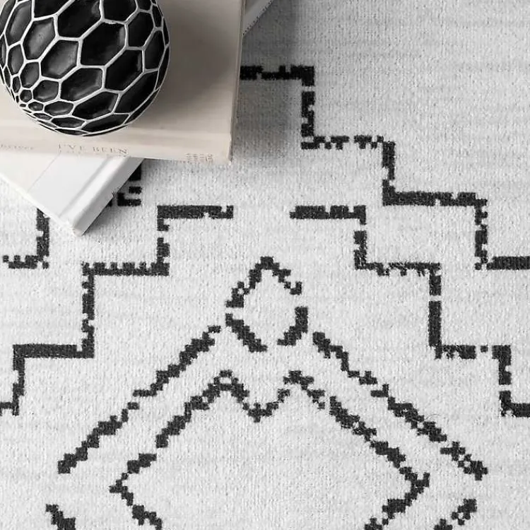 Kirklands Home Black and Ivory Moroccan Washable Runner Outlet