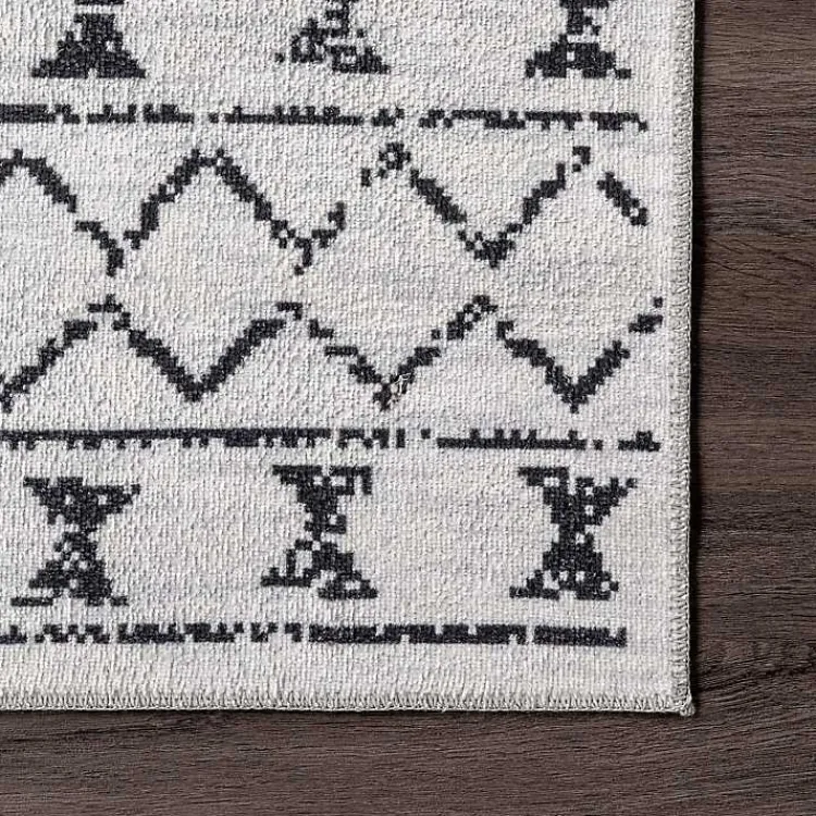 Kirklands Home Black and Ivory Moroccan Washable Runner Outlet