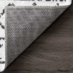 Kirklands Home Black and Ivory Moroccan Washable Runner Outlet