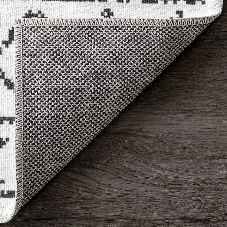 Kirklands Home Black and Ivory Moroccan Washable Runner Outlet