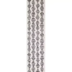 Kirklands Home Black and Ivory Tulum Geometric Runner, 2x8 New