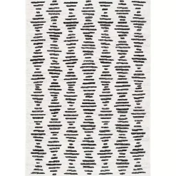 Kirklands Home Black and Ivory Tulum Geometric Area Rug, 5x7 Sale