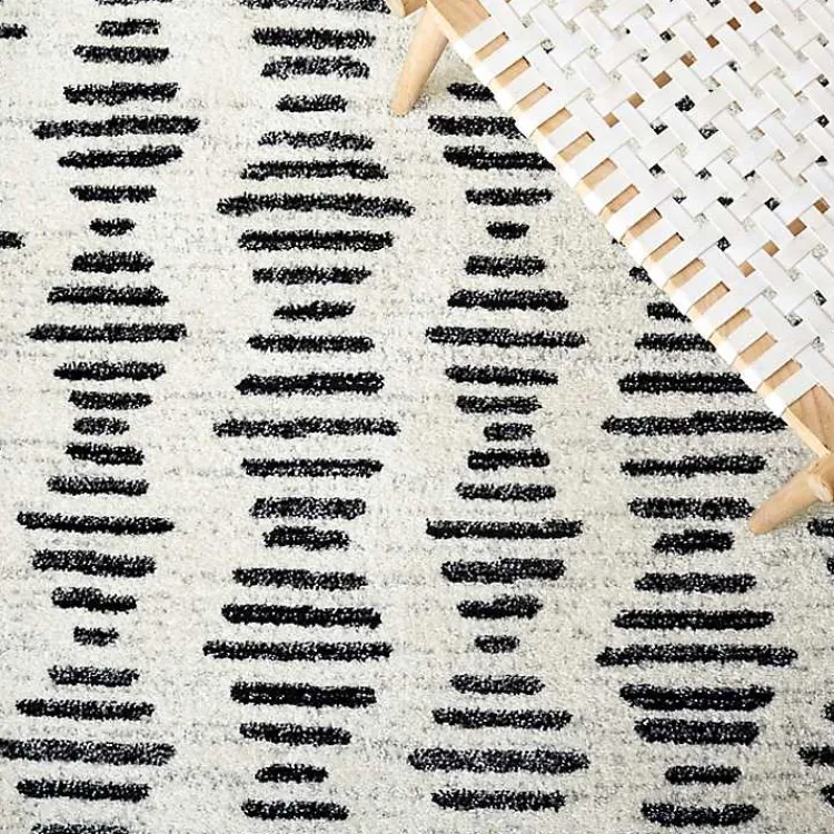 Kirklands Home Black and Ivory Tulum Geometric Area Rug, 5x7 Sale