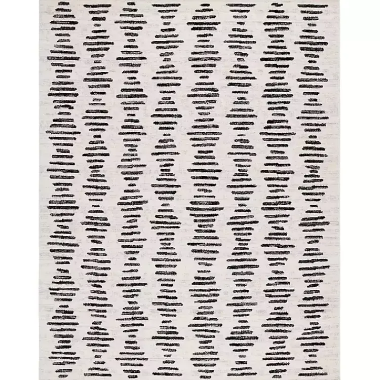 Kirklands Home Black and Ivory Tulum Geometric Area Rug, 8x10 Best