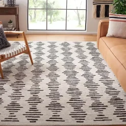 Kirklands Home Black and Ivory Tulum Geometric Area Rug, 8x10 Best