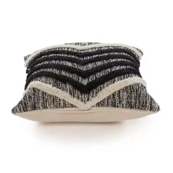 Pillows>Kirklands Home Black and Metallic Fringe Textured Pillow