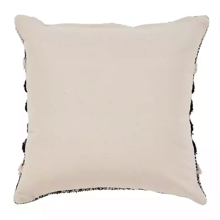 Pillows>Kirklands Home Black and Metallic Fringe Textured Pillow