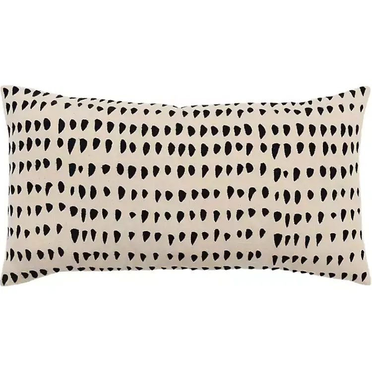 Pillows>Kirklands Home Black and Natural Animal Patterned Lumbar Pillow