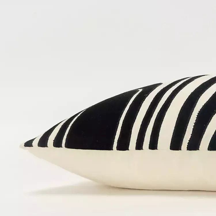 Pillows>Kirklands Home Black and Natural Wave Lumbar Pillow