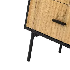 Kirklands Home Black and Natural Wood 2-Drawer Nightstand Hot
