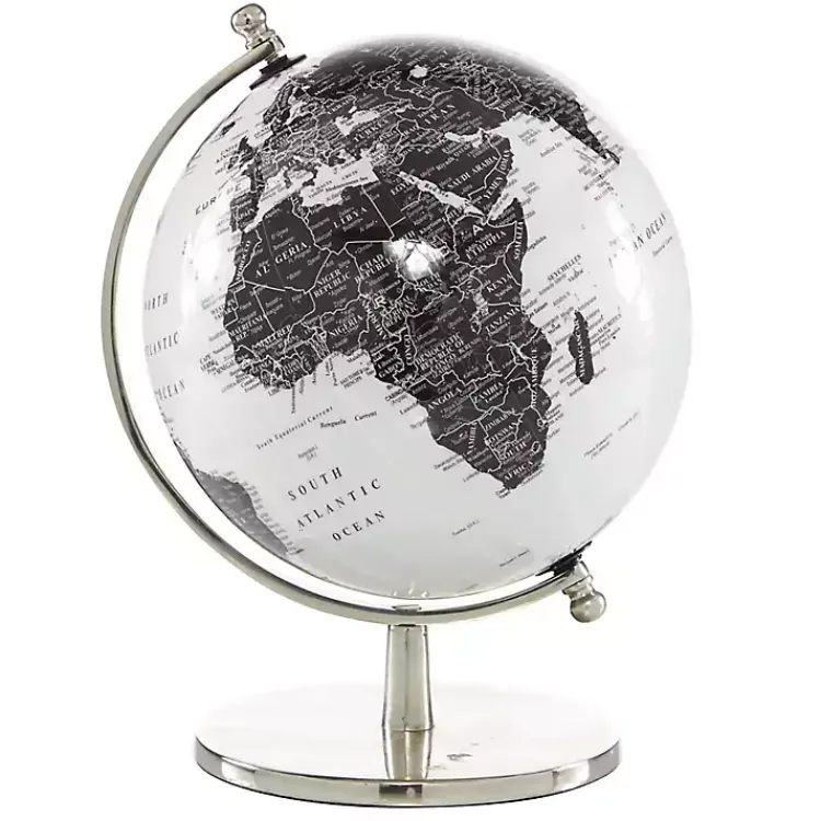 Statues & Figurines>Kirklands Home Black and White Aluminum Globe