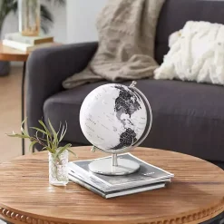 Statues & Figurines>Kirklands Home Black and White Aluminum Globe