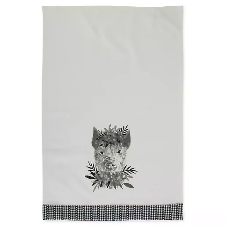 Kirklands Home Black and White Animal Kitchen Towels, Set of 3 New