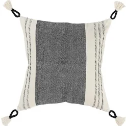 Pillows>Kirklands Home Black and White Block Loop Throw Pillow
