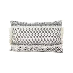 Pillows>Kirklands Home Black and White Boho Print Lumbar Pillow