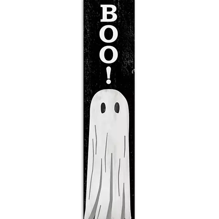 Halloween>Kirklands Home Black and White Boo Ghost Porch Board