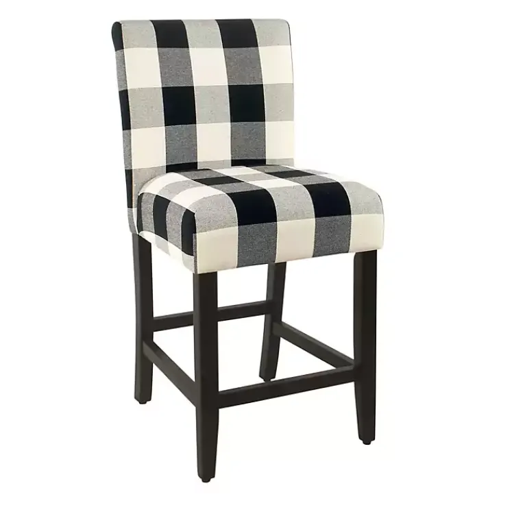 Kirklands Home Black and White Buffalo Check Counter Stool Discount