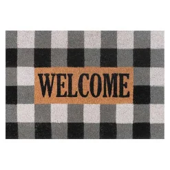 Kirklands Home Black and White Buffalo Check Doormat Discount