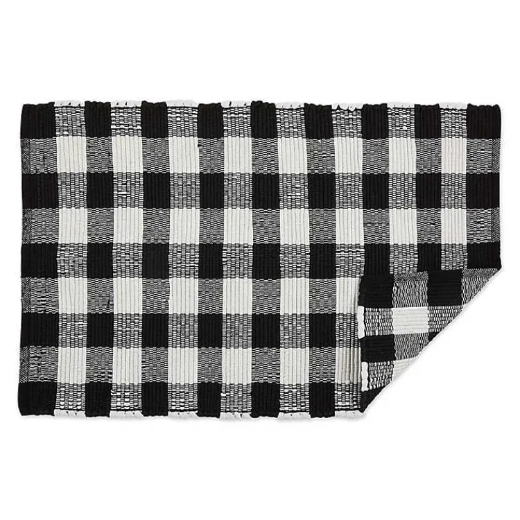 Kirklands Home and White Buffalo Check Accent Rug Black Online