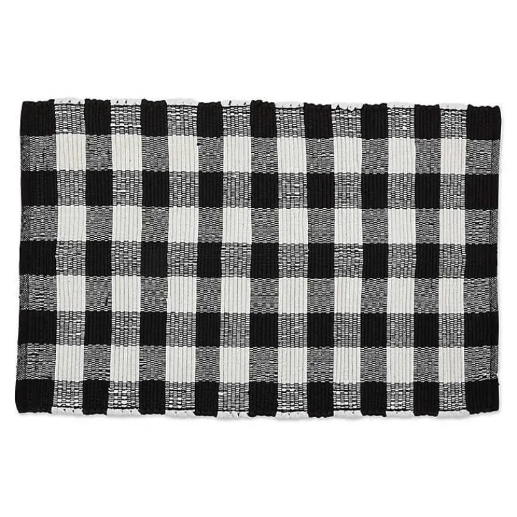 Kirklands Home and White Buffalo Check Accent Rug Black Online