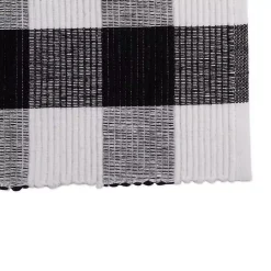Kirklands Home and White Buffalo Check Placemats, Set of 6 Black New