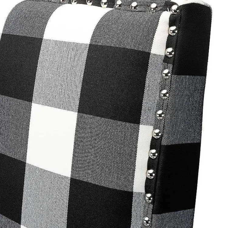 Kirklands Home Black and White Buffalo Check Armchair Sale
