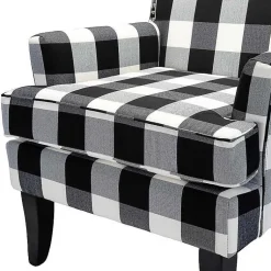 Kirklands Home Black and White Buffalo Check Armchair Sale