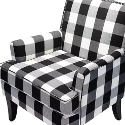 Kirklands Home Black and White Buffalo Check Armchair Sale