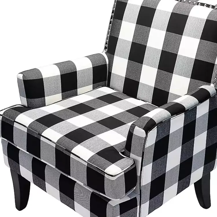 Kirklands Home Black and White Buffalo Check Armchair Sale