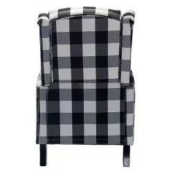 Kirklands Home Black and White Buffalo Check Recliner