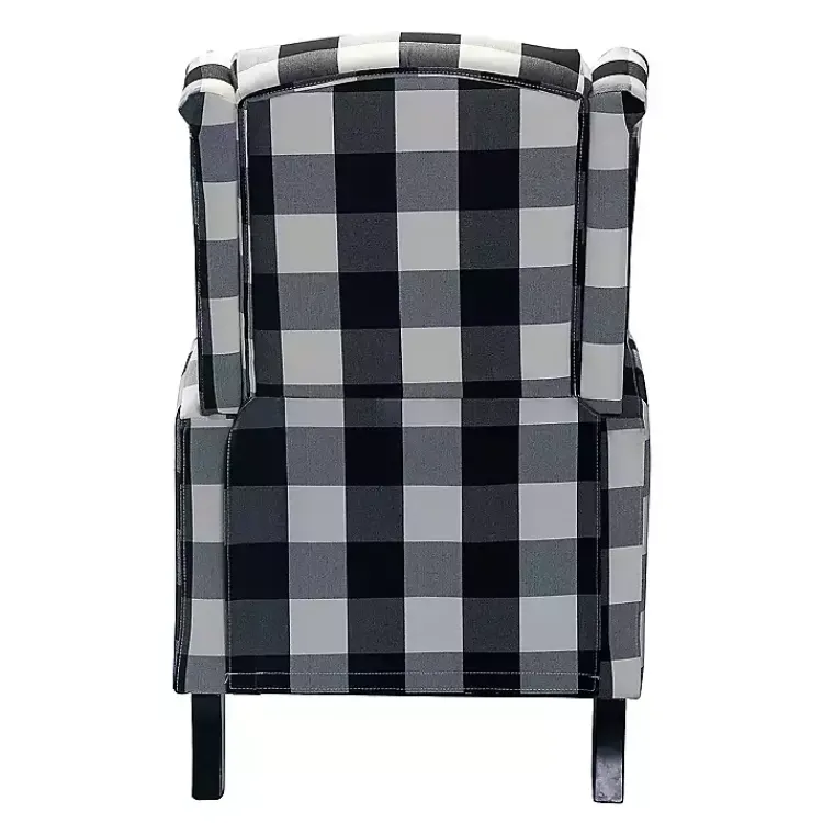 Kirklands Home Black and White Buffalo Check Recliner