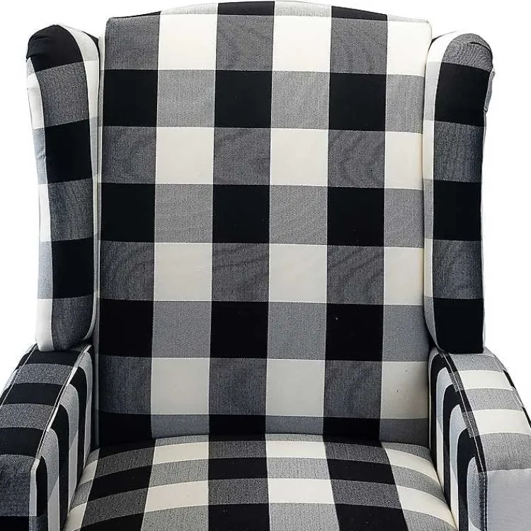 Kirklands Home Black and White Buffalo Check Recliner