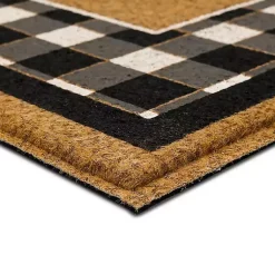 Kirklands Home Black and White Buffalo Check Welcome Doormat Online