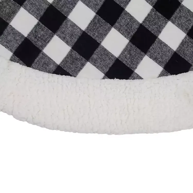 Christmas Tree Skirts & Collars>Kirklands Home Black and White Buffalo Check Sherpa Tree Skirt