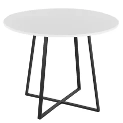 Kirklands Home Black and Canary Cosmo Round Dining Table White Sale