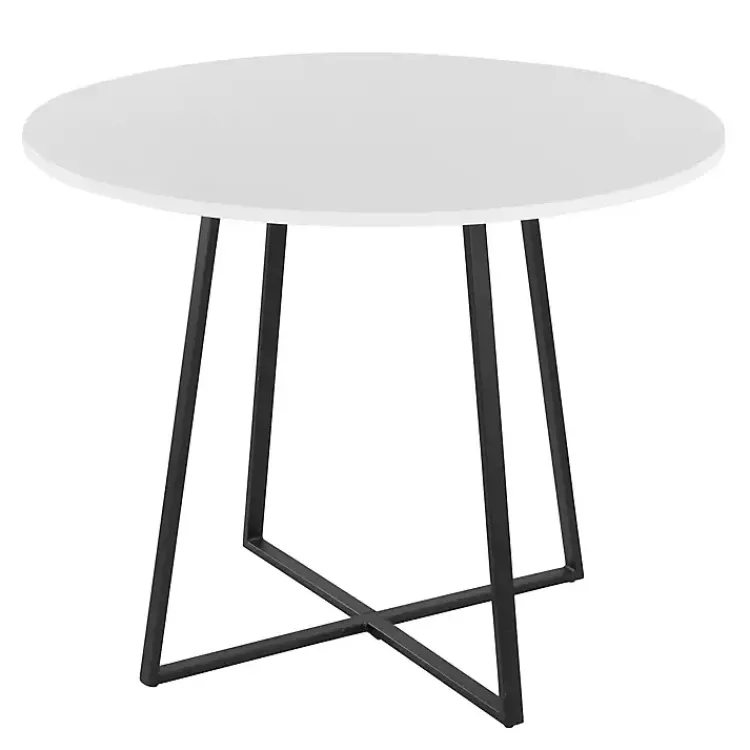 Kirklands Home Black and Canary Cosmo Round Dining Table White Sale